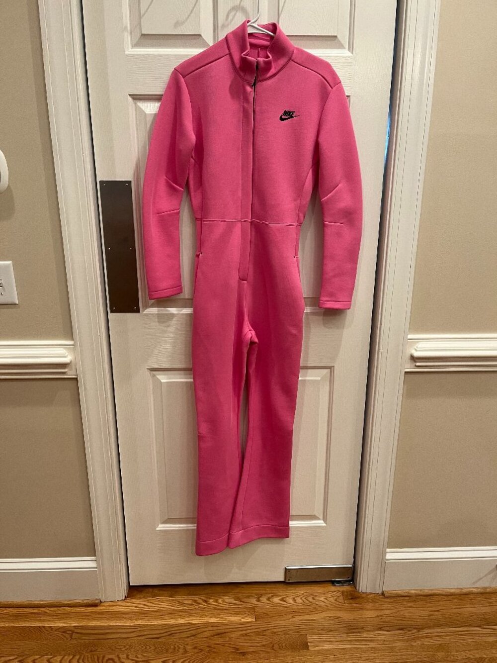 Nike Sportswear Tech Fleece Pink Jumpsuit Women's X-Small Zip Front New No Tags
